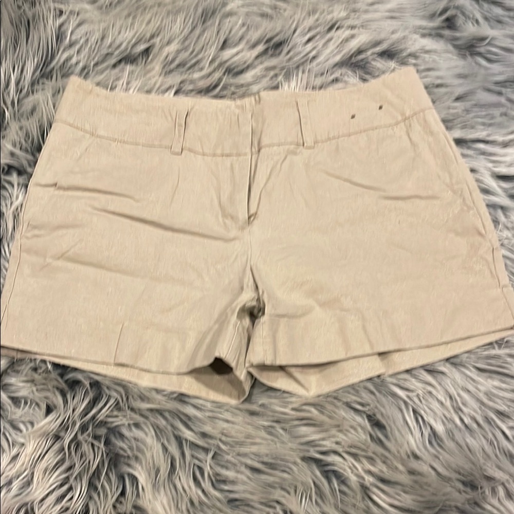 New York & Company Gold Tan Bermuda Shorts Structured Style